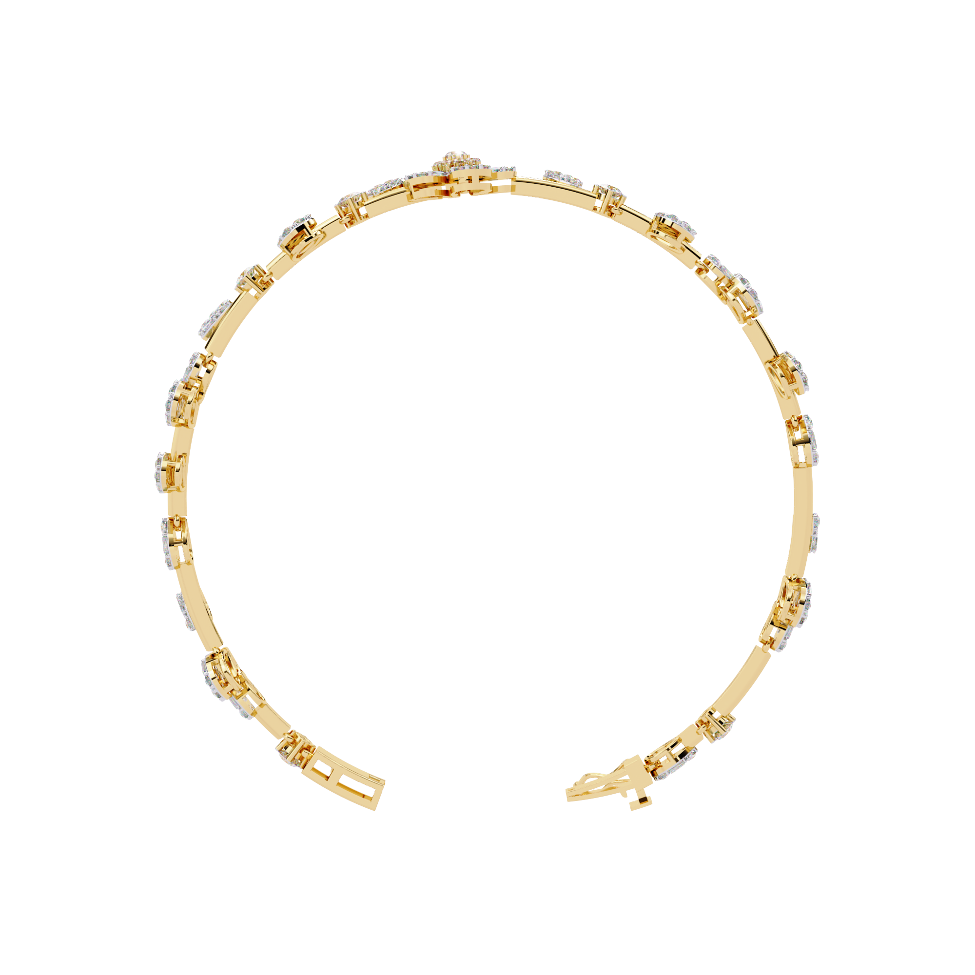 Solitairekart 2.36ct Floral Diamond Gold Bracelet-HI Color, VS-SI Clarity